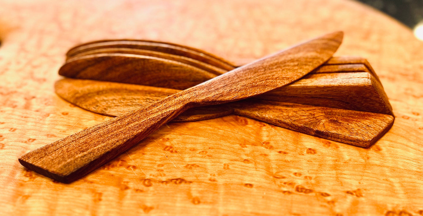 Handmade Mesquite Wood Butter Knife Jam Cheese Spreader Unique Gift Wooden Knife Sandwich Condiment Spreader Made in USA (Texas)