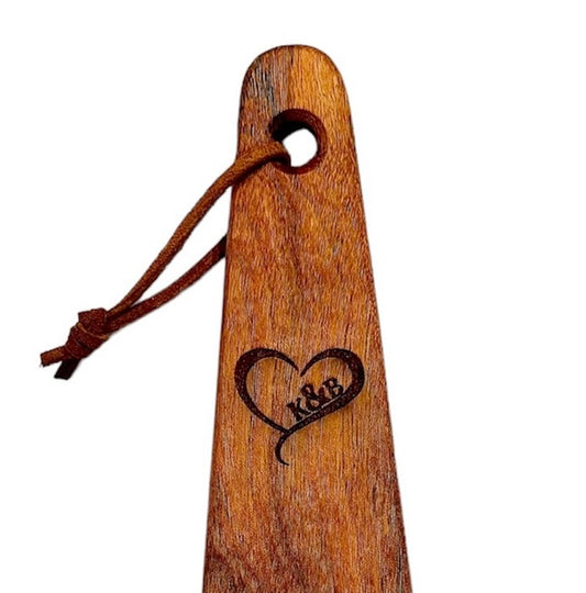 Cowboy Spatula - Heart and Initials. Great Gift for Couples! Mesquite Wood. Handmade in Texas. Made in USA. Safe for nonstick, cast iron, and steel cookware. Personalize it with initials!